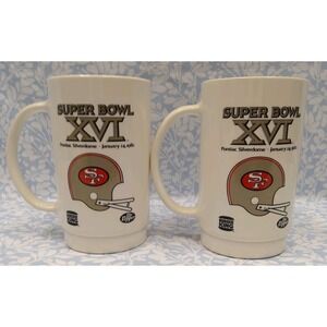 1982 49er's Super Bowl XVI Burger King/Dr. Pepper Hard Plastic Tall Mug Cup